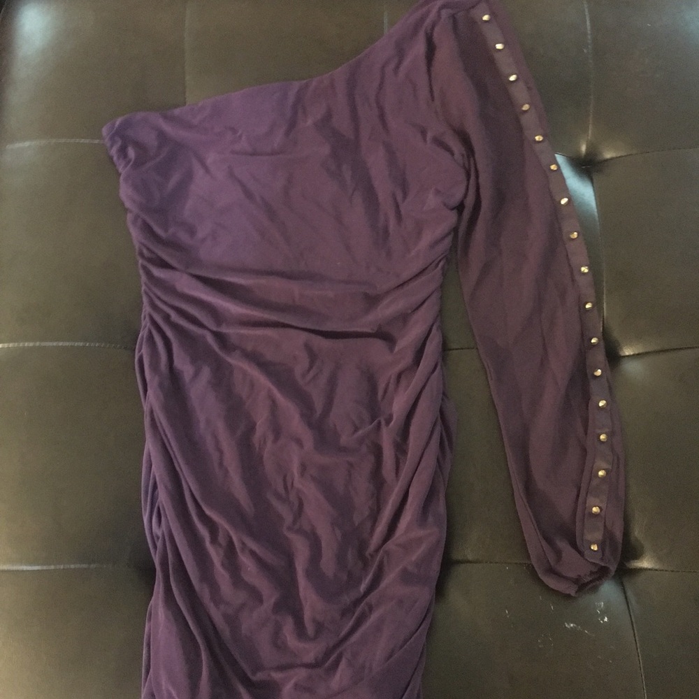 One shoulder dress.